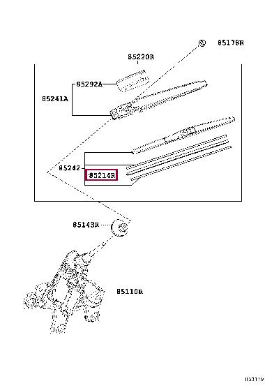 852140E120 Toyota Wiper Blade Rubber