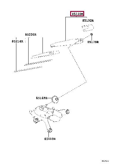 8524142090 Toyota Arm, rear wiper