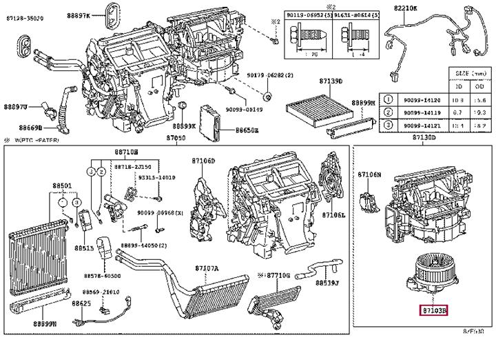 Toyota 87103-60400 Cabin ventilation motor 8710360400