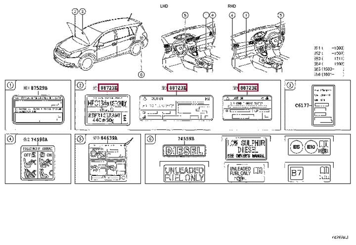 8872312190 Toyota Label