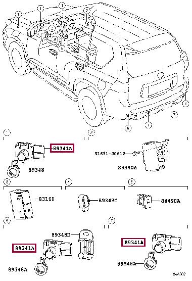 8934160030C0 Toyota Parking sensor