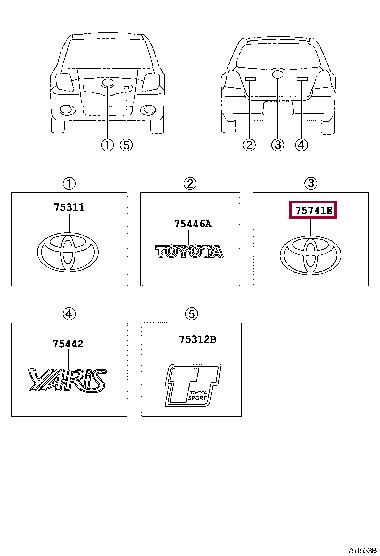 9097502072 Toyota Emblem