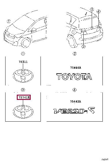 Toyota 90975-02073 Emblem 9097502073