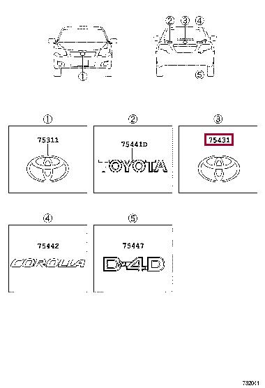 9097502127 Toyota Emblem