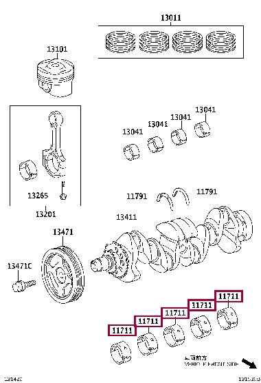 Toyota 11701-47012-02 Big-end bearing ki 117014701202