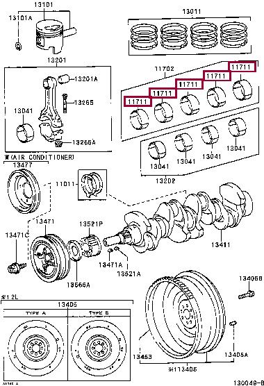 Toyota 11701-54080-01 Auto part 117015408001