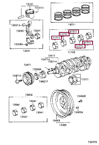 Toyota 11701-88570-02 Big-end bearing ki 117018857002
