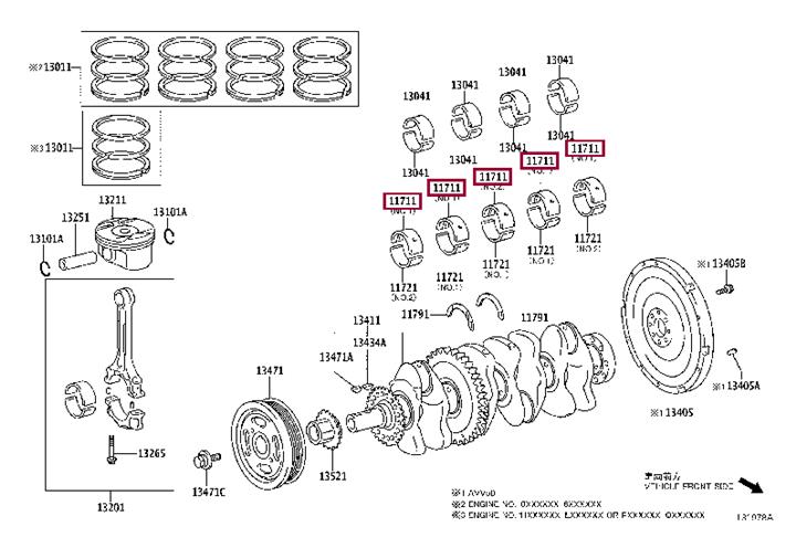 117113605002 Toyota Big-end bearing ki