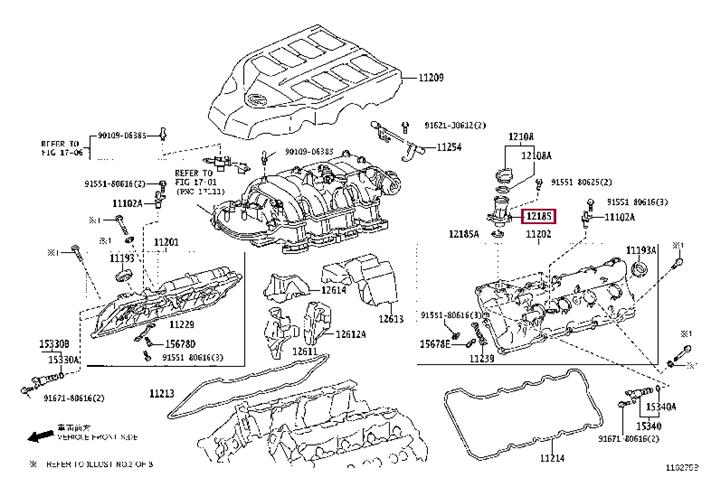 1218538011 Toyota Oil filler neck