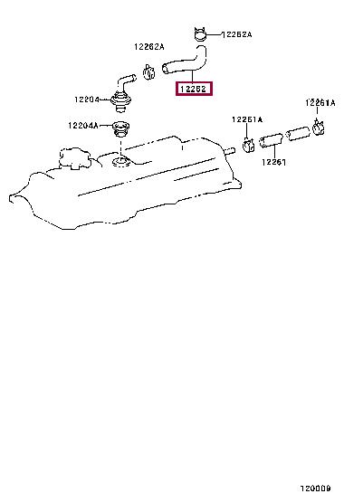 Toyota 12262-03040 HOSE, VENTILATION, N 1226203040