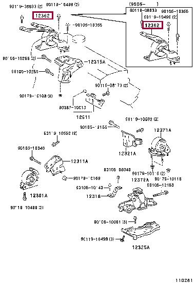 Toyota 12305-11050 Engine mount 1230511050