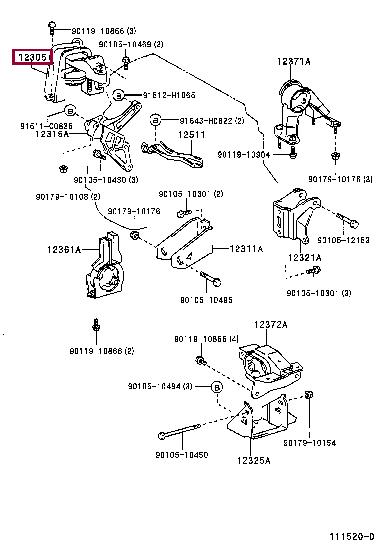 Toyota 12305-22050 Engine mount 1230522050