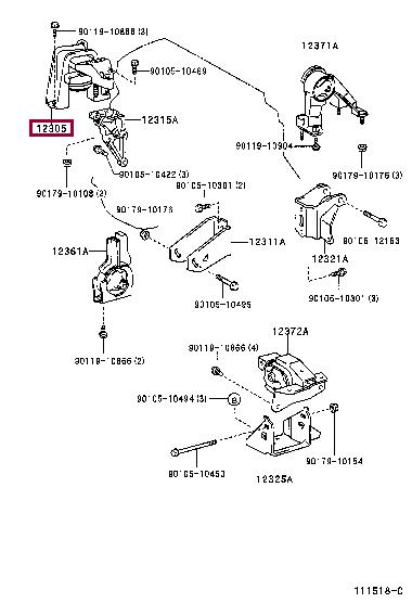 Engine mount Toyota Celica: 1230522280 Toyota Engine mount