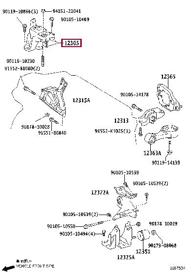 Toyota 12305-47070 Engine mount 1230547070