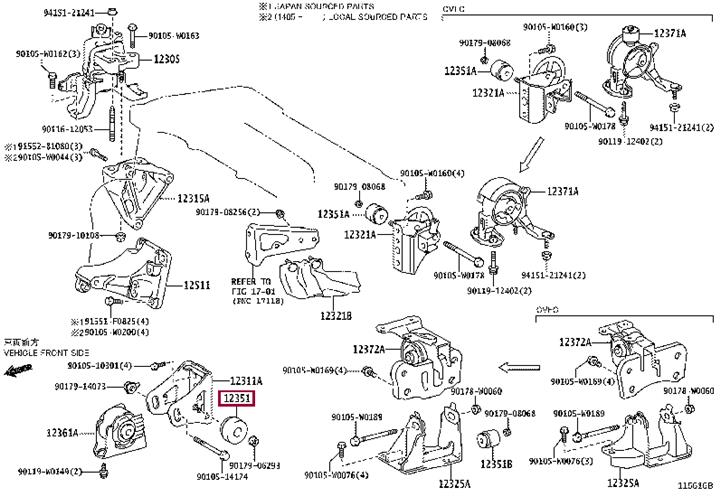 123510T090 Toyota Engine mount
