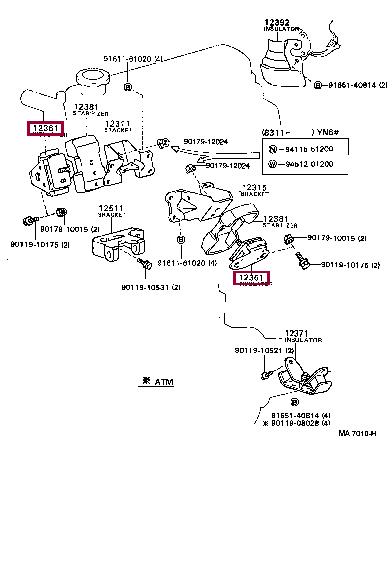 Toyota 12361-35050 Engine mount 1236135050