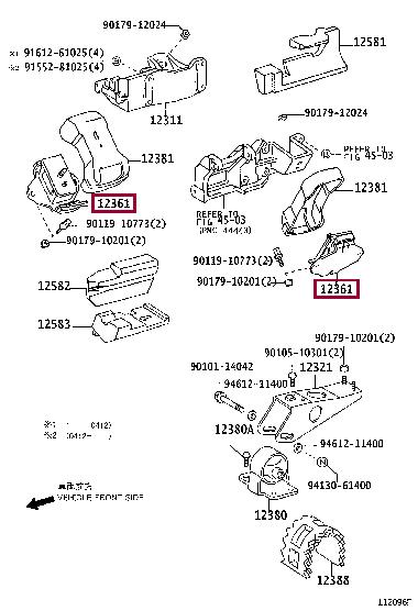 Toyota 12361-54242 Engine mount 1236154242