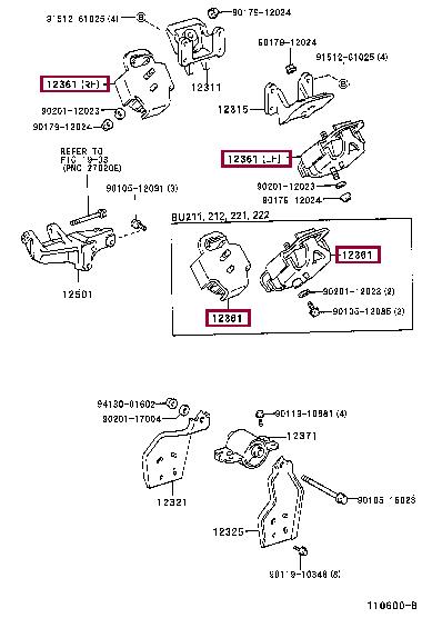 Toyota 12361-56071 Engine mount 1236156071