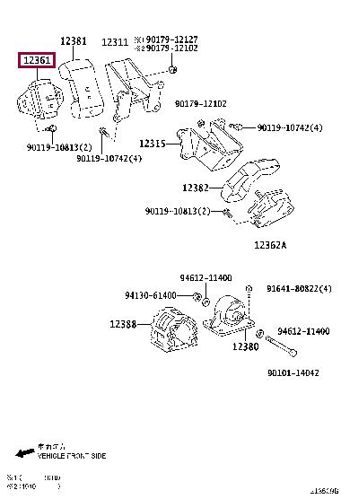 Toyota 12361-75100 Engine mount 1236175100
