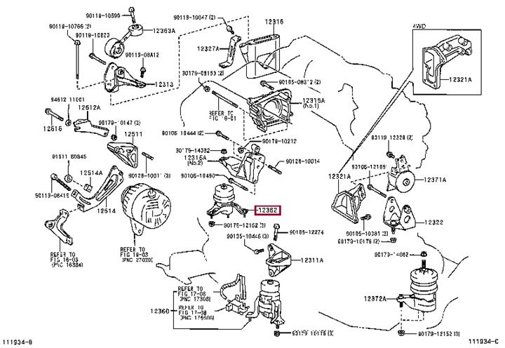 Toyota 12362-20020 Engine mount 1236220020