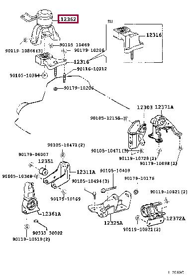 Engine mount Toyota Gaia: 1236228070 Toyota Engine mount