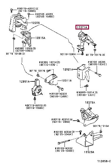 Toyota 12371-0D110 Engine mount 123710D110
