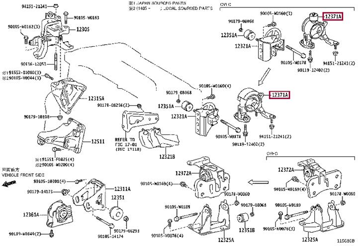 123710T070 Toyota Engine mount