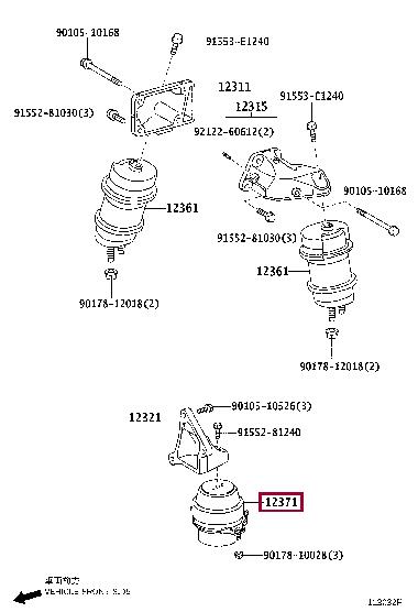 Toyota 12371-31081 Engine mount 1237131081
