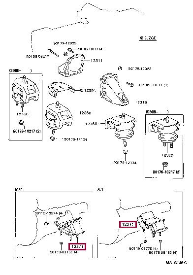 Toyota 12371-46080 Engine mount 1237146080