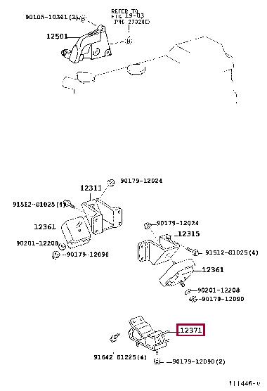 Toyota 12371-61060 Engine mount 1237161060