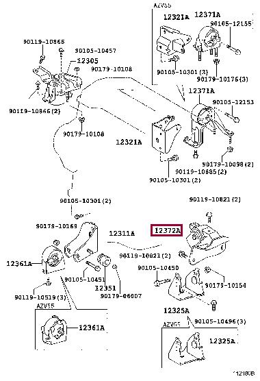 Toyota 12372-28170 Engine mount 1237228170