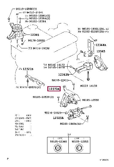 Toyota 12372-40020 Engine mount 1237240020