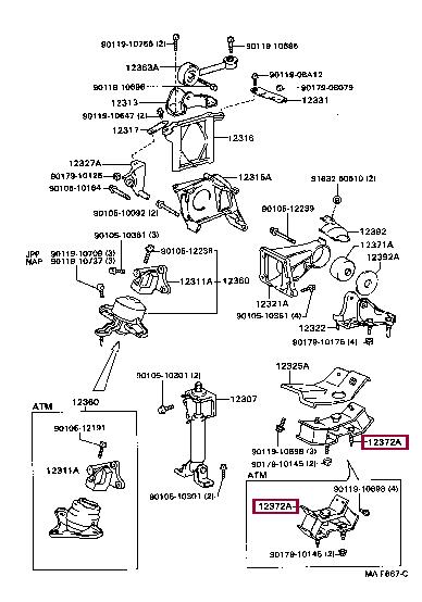 1237262070 Toyota Engine mount