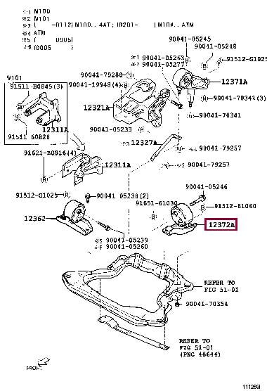 Toyota 12373-97402 Engine mount 1237397402