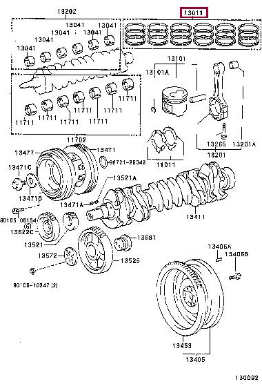 Toyota 13011-17030 Piston ring 1301117030