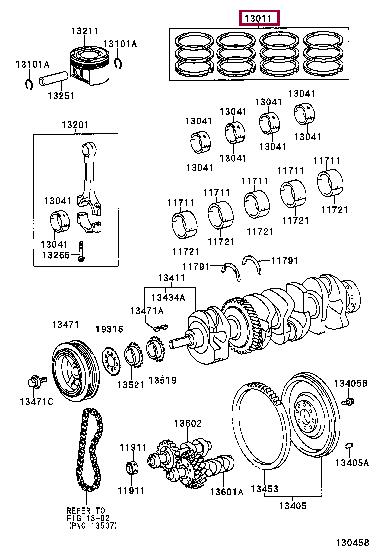 Toyota 13011-28100 Piston ring 1301128100