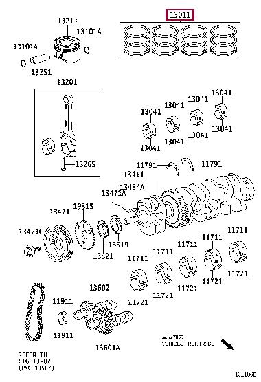 Toyota 13011-28180 Piston ring 1301128180