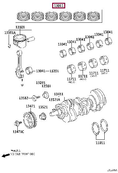 Toyota 13011-31100 Piston ring 1301131100