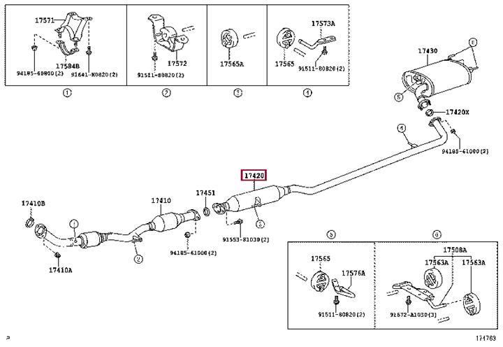 Toyota 17420-28470 Central silencer 1742028470