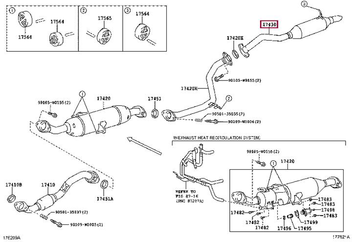 174300Y040 Toyota Exhaust pipe