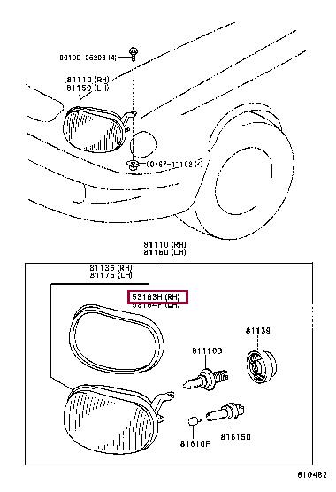 Toyota 53183-12190 Ring O-Ring Headlights 5318312190