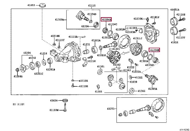 Shaft Seal, differential Toyota 90311-43009