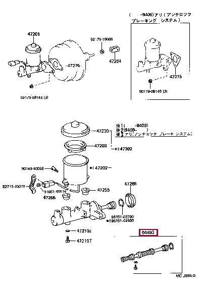 Toyota 04493-12180 Brake master cylinder repair kit 0449312180