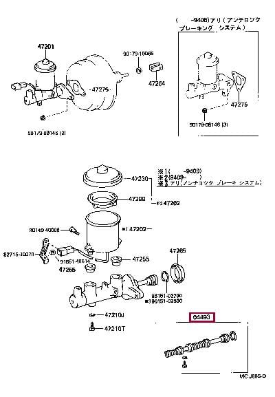 Toyota 04493-16030 Brake master cylinder repair kit 0449316030