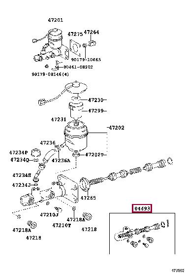 Toyota 04493-60270 Brake master cylinder repair kit 0449360270