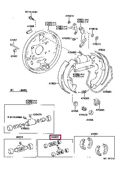 Toyota 04906-16020 Repair kit for brake cylinder 0490616020