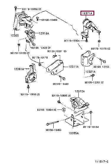 Engine mount Toyota 12371-22070