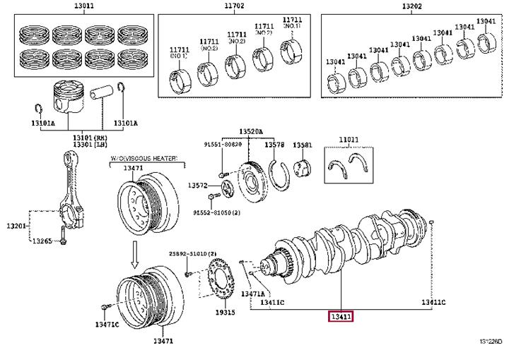 1340151010 Toyota Crankshaft