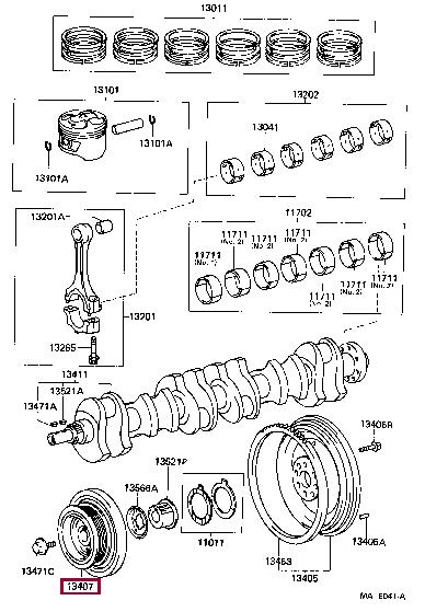 1340746010 Toyota Pulley crankshaft