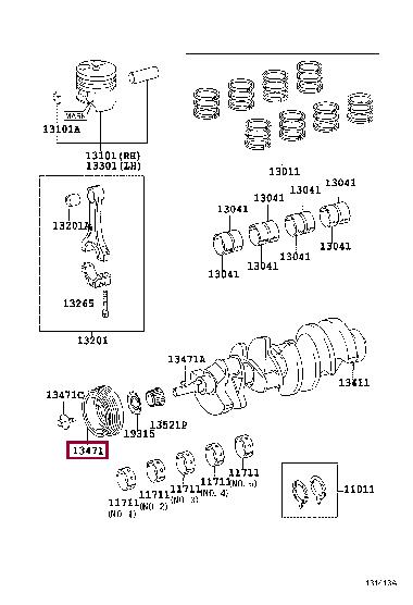 1340750090 Toyota Pulley crankshaft